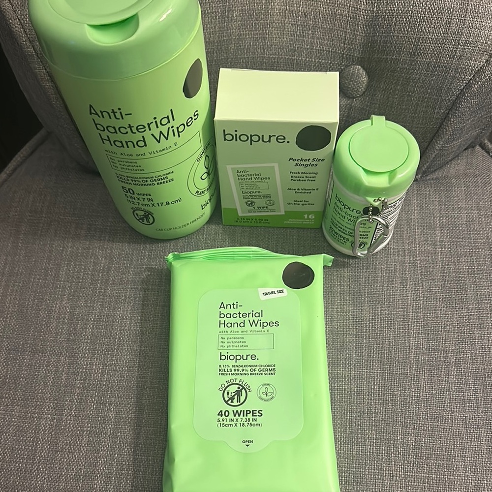 COPY - (4)-Biopure Antibacterial Hand Wipes Set